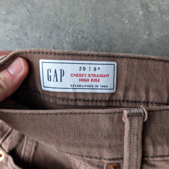 Gap Cheeky Straight High Rise Jean in Buffalo Brown size 29/8R - Picture 6 of 8